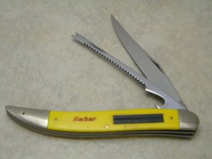 Kabar USA 1128 Fish Knife w/Hook Sharpener c.1963