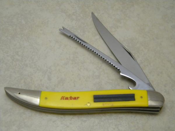 Kabar USA 1128 Fish Knife w/Hook Sharpener c.1963