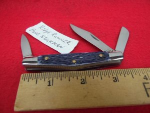 SALE OUT RIDGE RUNNER 3-3/8" JIGGED PURPLE / BLUE BONE STOCKMAN NEVER USED FROM STORAGE