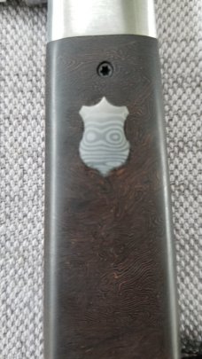 Vincenzo Balistreti Sheepsfoot Barlow, Damasteel, Space Coral Fat Carbon, 4",LANYARD pin,bead,coa,sl