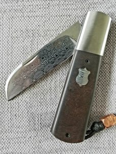 Vincenzo Balistreti Sheepsfoot Barlow, Damasteel, Space Coral Fat Carbon, 4",LANYARD pin,bead,coa,sl Vincenzo Balistreti Sheepsfoot Barlow, Damasteel, Space Coral Fat Carbon, 4",LANYARD pin,bead,coa,sl