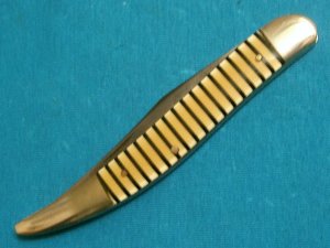 VINTAGE FANCY HANDLE IMPERIAL FOLDING POCKET TOOTHPICK TICKLER FISH KNIFE KNIVES OLD CANDY STRIPE