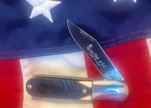 Queen Cutlery #60 2 Blade Barlow Pocket Knife w/ Derlin Handles -NOS