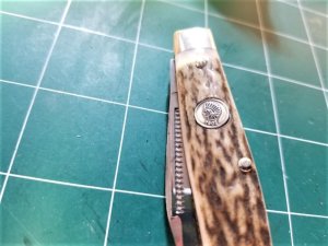 VINTAGE C. RISNER INDIAN HEAD KNIFE HAND MADE IN GERMANY