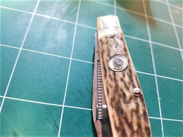 VINTAGE C. RISNER INDIAN HEAD KNIFE HAND MADE IN GERMANY