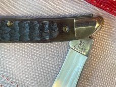 Case xx 1984 Its Only Peanuts Peanut Knife w Peanut Blade Etch w/ Brown Bone Handles Case xx 1984 Its Only Peanuts Peanut Knife w Peanut Blade Etch w/ Brown Bone Handles