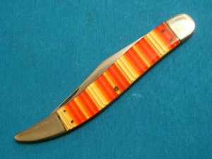 VINTAGE FANCY HANDLE KWIK KUT USA KNIFE FOLDING POCKET TOOTHPICK FISH KNIVES OLD CANDY STRIPE