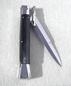 A.G.A. CAMPOLIN ITALY 33cm -13" ( BATWING ) BRAZILIAN HORN NICKEL SILVER BOLSTERS SWINGUARD W'/POUCH