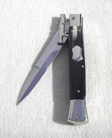 A.G.A. CAMPOLIN ITALY 33cm -13" ( BATWING ) BRAZILIAN HORN NICKEL SILVER BOLSTERS SWINGUARD W'/POUCH