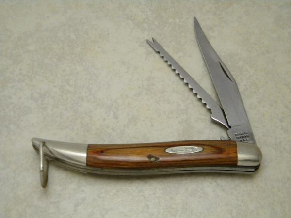 Robeson ShurEdge "Frozen Heat" Wood Fish Knife w/Gaff Hook and Scaler