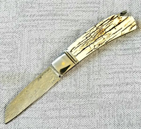 Steve Vanderkolff Native Taillock 4".. Mammoth and Polished Damasteel...Fluted Integral bolsters 