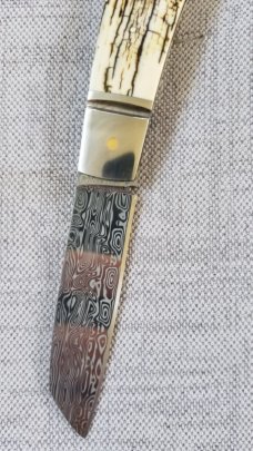 Steve Vanderkolff Native Taillock 4".. Mammoth and Polished Damasteel...Fluted Integral bolsters Steve Vanderkolff Native Taillock 4".. Mammoth and Polished Damasteel...Fluted Integral bolsters
