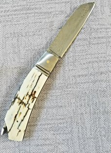 Steve Vanderkolff Native Taillock 4".. Mammoth and Polished Damasteel...Fluted Integral bolsters Steve Vanderkolff Native Taillock 4".. Mammoth and Polished Damasteel...Fluted Integral bolsters