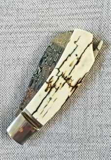 Steve Vanderkolff Native Taillock 4".. Mammoth and Polished Damasteel...Fluted Integral bolsters Steve Vanderkolff Native Taillock 4".. Mammoth and Polished Damasteel...Fluted Integral bolsters