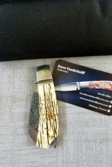 Steve Vanderkolff Native Taillock 4".. Mammoth and Polished Damasteel...Fluted Integral bolsters Steve Vanderkolff Native Taillock 4".. Mammoth and Polished Damasteel...Fluted Integral bolsters