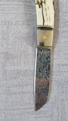 Steve Vanderkolff Native Taillock 4".. Mammoth and Polished Damasteel...Fluted Integral bolsters Steve Vanderkolff Native Taillock 4".. Mammoth and Polished Damasteel...Fluted Integral bolsters
