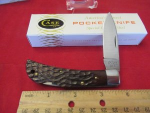 Case XX 1980 Jigged wood Handle Lock Back Pattern # 61051 L SSP