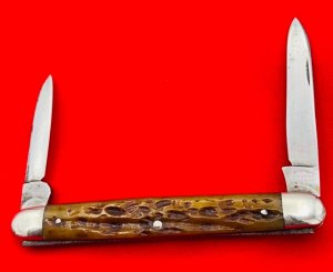 Vintage CATTARAUGUS CUTLERY CO Model No. 22609 Equal End Folding Pen Pocket Knife c.1886-1963 Bone