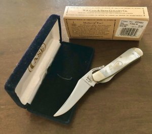 2002 Case XX 81953L Russlock Knife - Beautiful Genuine Mother of Pearl Handles with Silver Script