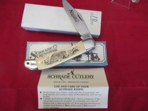 Schrade Scrimshaw Folding Hunter Model # 524SC