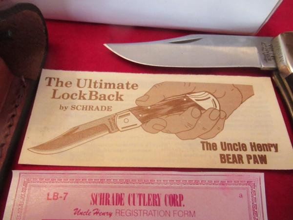 Schrade Wood Handle Lock Back Model LB-7