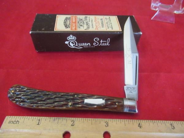 Schatt & Morgan 1991 Bone Handle Single Blade Trapper Model # 041811