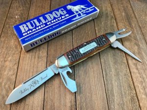 Bulldog Scout Knife Brown Rope Jigged Bone Solingen Germany 2007