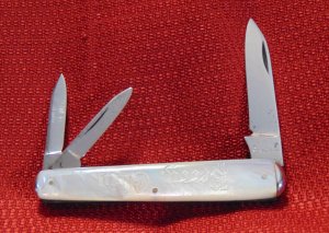  VINTAGE JACKSON FREMONT OHIO GENUINE PEARL WHITTLER  KNIFE 1893-1904