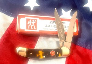 J A Henckels Copperhead Pocket Knife w/ Imitation Tortoise Handles -NOS in Orig Box