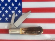 Zwilling  J A Henckels 2 Blade "Hand Forged" Barlow (HK-16-S) with Premium Stag Handles -NOS