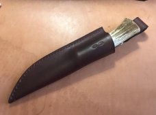 Scagel Design, Cru Forge V steel, stag, handcrafted with sheath, USA maker Scagel Design, Cru Forge V steel, stag, handcrafted with sheath, USA maker