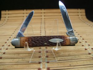 CAMILLUS NO.41 NEW YORK U.S.A. VINT. 1980'S JIGGED BONE DOUBLE BLADE NEAR MINT FOLDING POCKET KNIFE