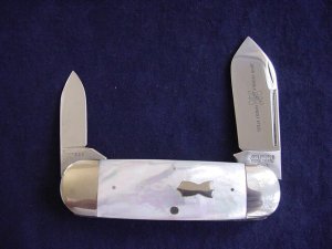 Incredible JOHN PRIMBLE INDIA STEEL WORKS #5312, Etched, Pearl Elephant Toenail/Sunfish Knife MIB