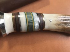 Long hunting/camping knife, Scagel design, stag, with sheath Long hunting/camping knife, Scagel design, stag, with sheath