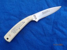 Schrade Scrimshaw SC- 501 Drop Point Fixed blade Deerhead