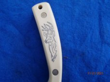 Schrade Scrimshaw SC- 501 Drop Point Fixed blade Deerhead