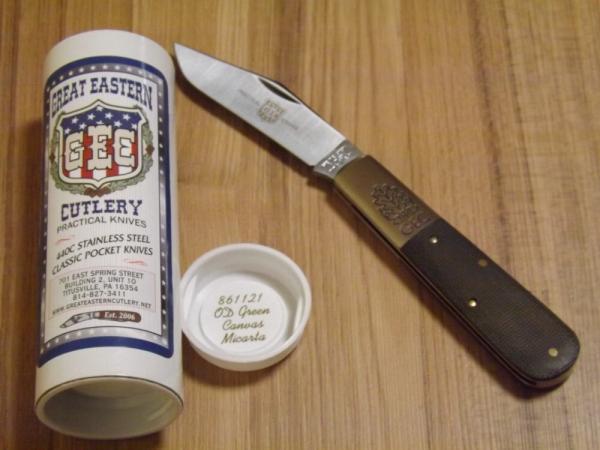 Great Eastern GEC Barlow OD Green Canvas Micarta