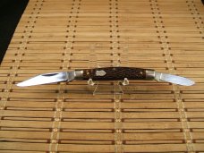 SCHRADE N.Y. 834 U.S.A. MADE NICE CONDITION USED 1962 VINTAGE TRIPLE BLADE CARBON STEEL POCKET KNIFE