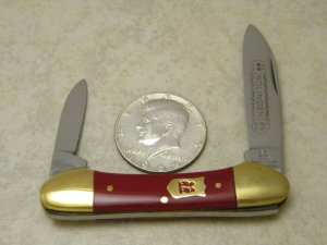 Robt Klaas Kissing Crane Solingen Germany Red 2920 Butterbean/Mini Canoe Knife c.1980 