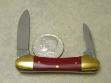 Robt Klaas Kissing Crane Solingen Germany Red 2920 Butterbean/Mini Canoe Knife c.1980 