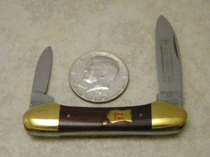 Robt Klaas Kissing Crane Solingen Germany Wood 2928 Butterbean/Mini Canoe Knife c.1980 