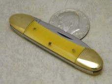 Robt Klaas Kissing Crane Solingen Germany Yellow 2926 Butterbean/Mini Canoe Knife c.1978 Robt Klaas Kissing Crane Solingen Germany Yellow 2926 Butterbean/Mini Canoe Knife c.1978