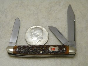 Robt Klaas Kissing Crane Solingen Germany Bone 1839 Mini Stockman Knife c.1977