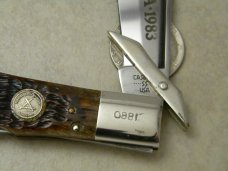 Case XX SS USA 1983 Bone C61050L Coke Bottle Swing Guard Lockback NKCA Club Knife