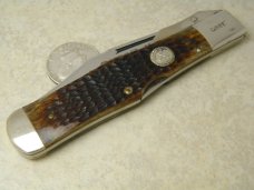 Case XX SS USA 1983 Bone C61050L Coke Bottle Swing Guard Lockback NKCA Club Knife