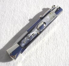 A.G.A. CAMPOLIN 33CM/13" BRAZILIAN HORN OVAL SWINGUARD, NICKEL SILVER BOLSTERS, CERTIFICATE & POUCH