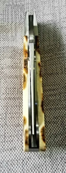 Steve Vanderkolff Crackle Mammoth Ivory Talon slipjoint..4.5" closed..CPM-154.New..hes in Blade. Steve Vanderkolff Crackle Mammoth Ivory Talon slipjoint..4.5" closed..CPM-154.New..hes in Blade.
