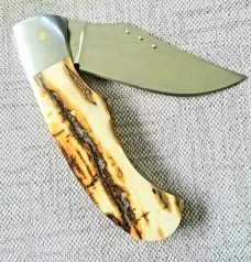 Steve Vanderkolff Crackle Mammoth Ivory Talon slipjoint..4.5" closed..CPM-154.New..hes in Blade. Steve Vanderkolff Crackle Mammoth Ivory Talon slipjoint..4.5" closed..CPM-154.New..hes in Blade.