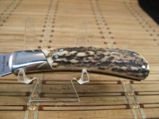 FOX-N-HOUND MADE IN ITALY VINTAGE GENUINE STAG HORN NEW IN ORIGINAL BOX MINT LOCK BACK POCKET KNIFE