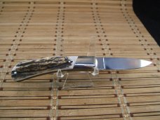 FOX-N-HOUND MADE IN ITALY VINTAGE GENUINE STAG HORN NEW IN ORIGINAL BOX MINT LOCK BACK POCKET KNIFE